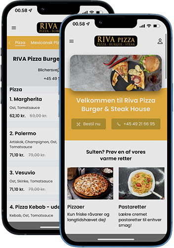 riva pizza mobile app screen shot